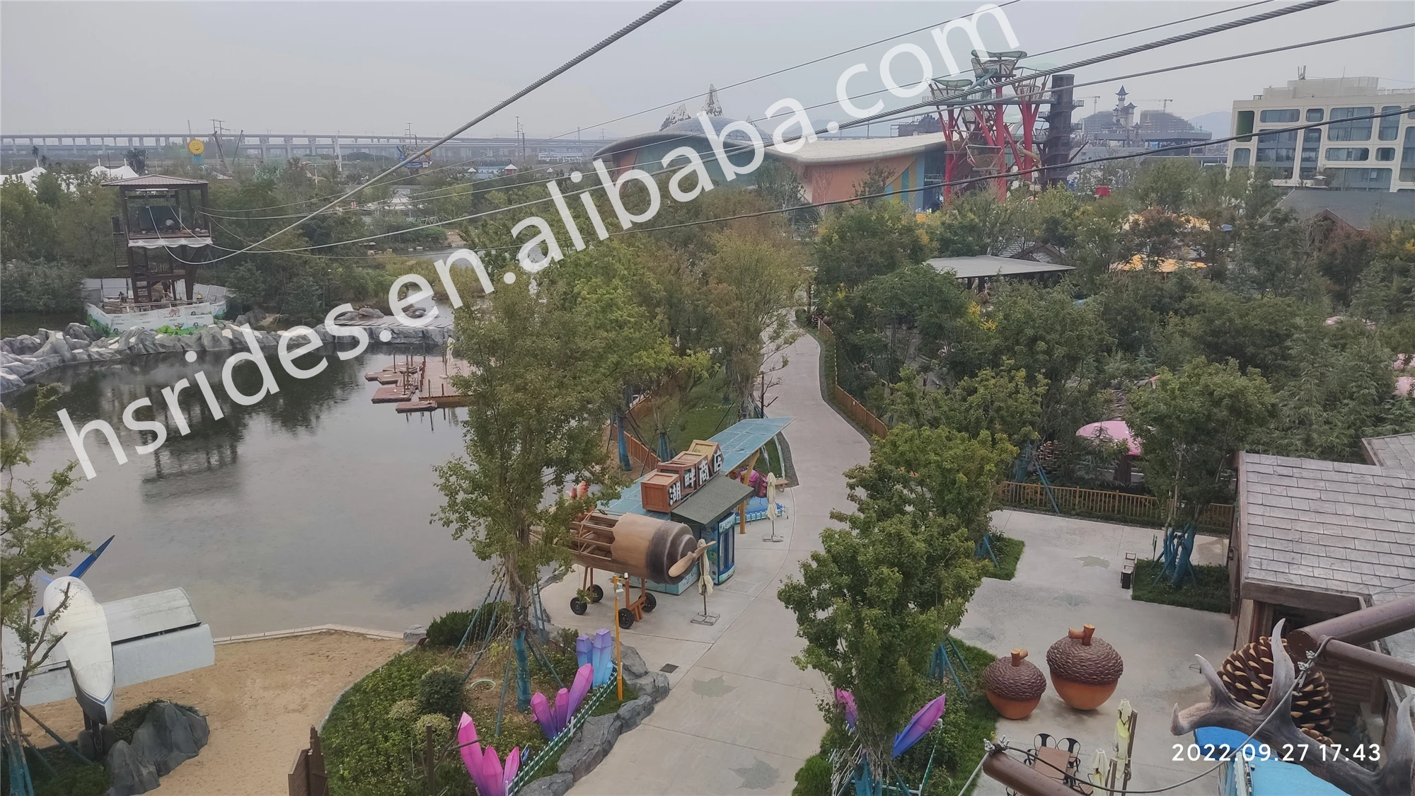 Popular Adult and Kids Adventure  Amusement Park Set Backyard Zip Line Equipment Kit Ziplines For Backyard With Good Quality