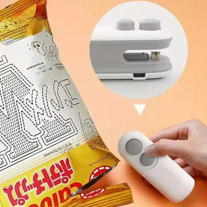 Портативная перезаряжаемая мини-упаковочная машина с USB-зарядкой, термовакуумное уплотнение для кухни для герметизации пищевых пластиковых пакетов