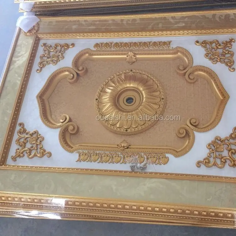 Manufacturer Smoke Resistant European Style Pvc Artistic Ceiling for Construction