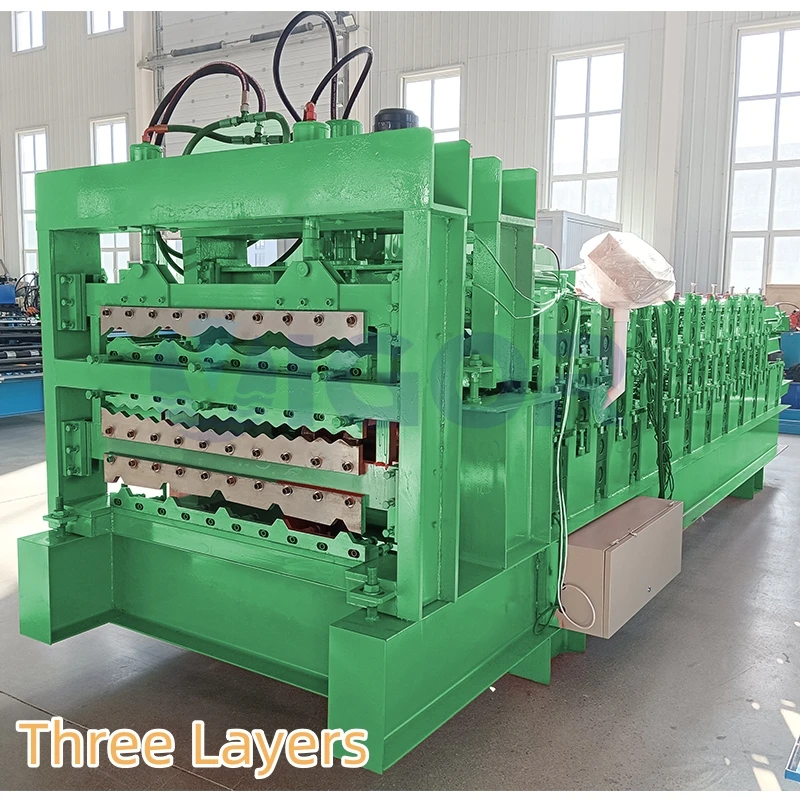 Galvanized Roofing Sheet Roll Forming Machine 3d Glazed Roofing Tile Double Layer Roll Forming Machine