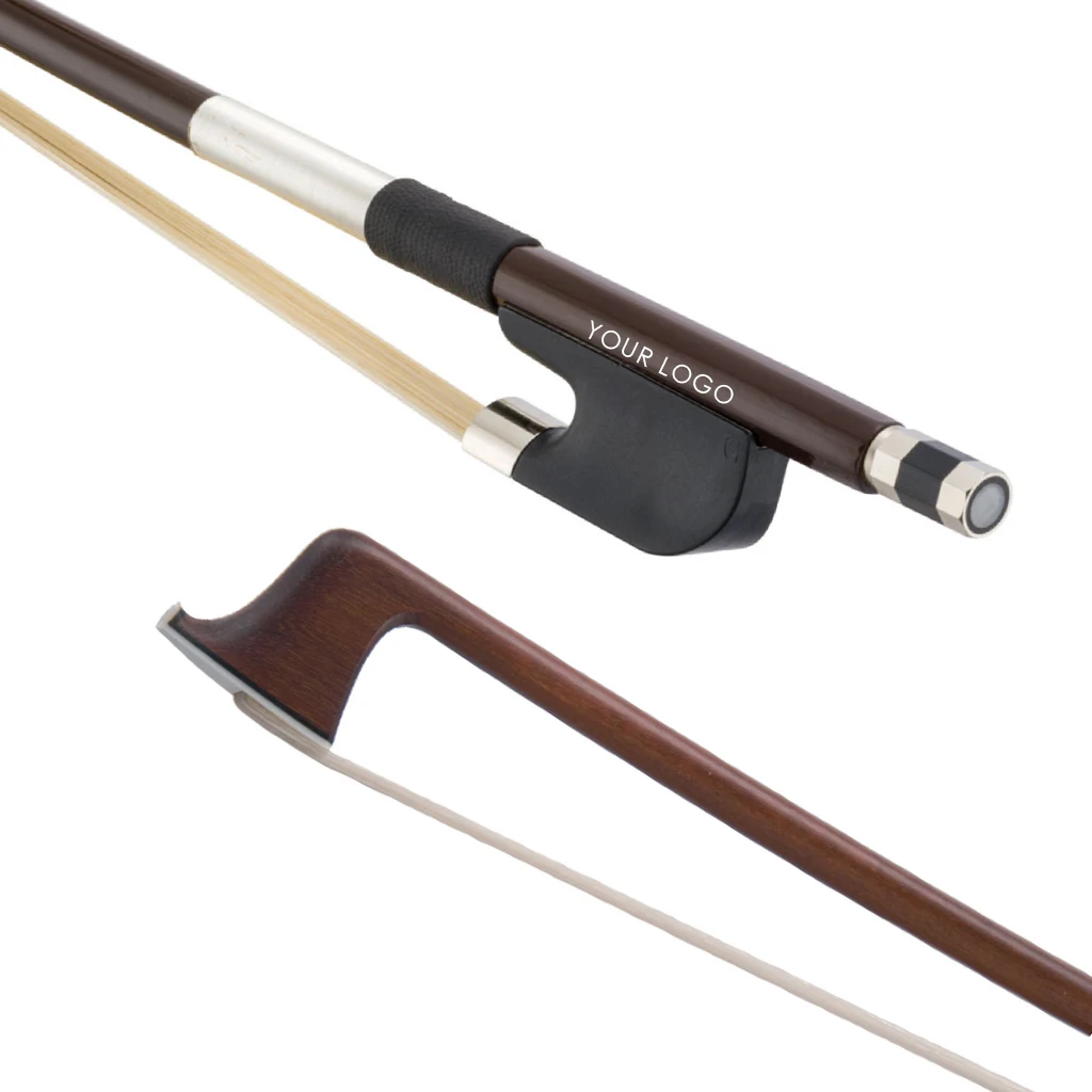 NAOMI Classic Premium Model Double Bass Bow 4/4-1/8 W/Mongolian Horsehair Deluxe Bow Frog and Nickel Silver Wire Winding