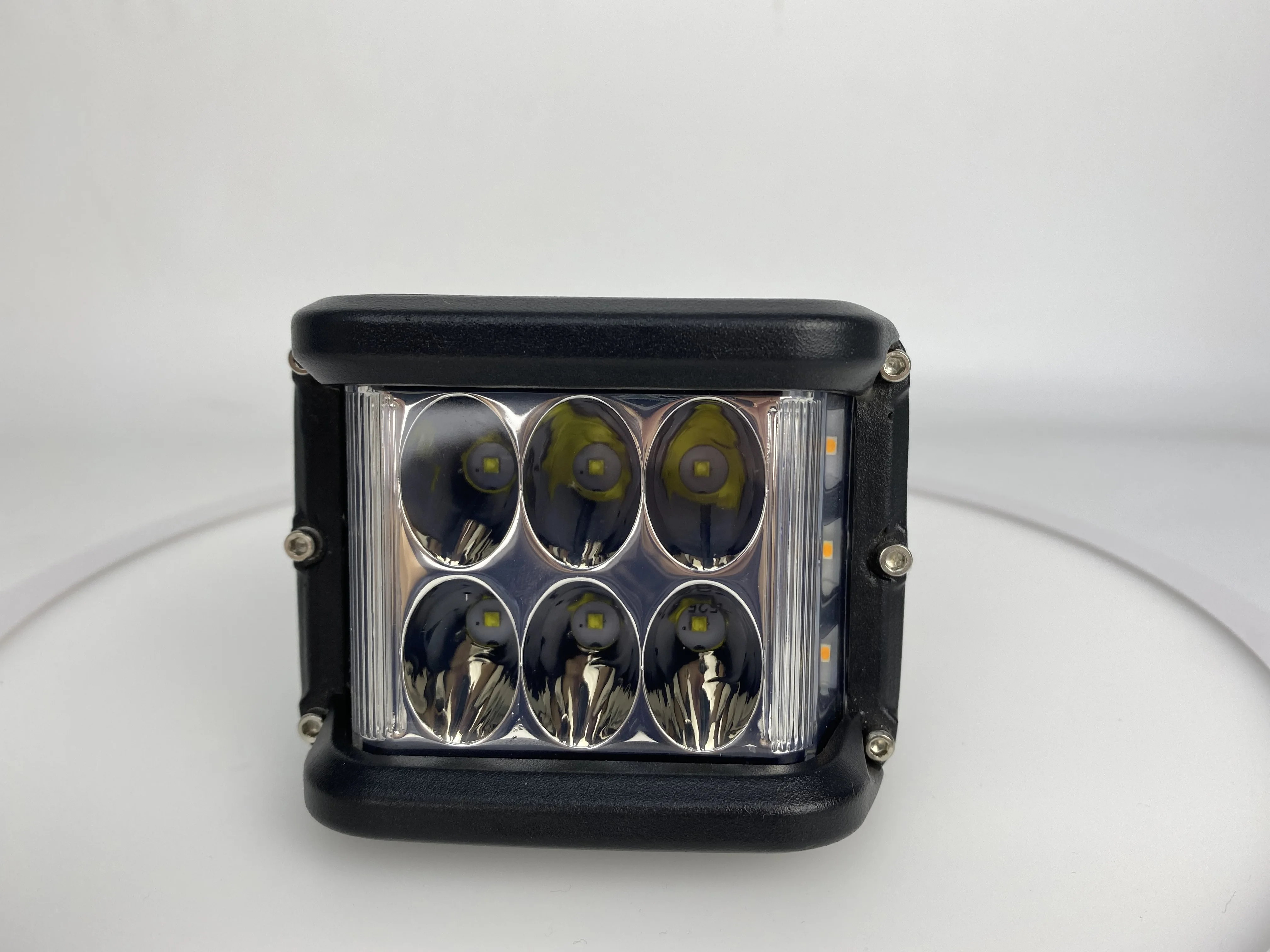 Offroad Vehicle Bulb Truck Lamp 12V 24V Led Work Light Amber White 3 Side Shooter Led Driving Light