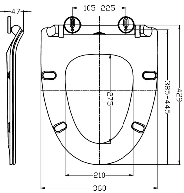 Bathroom  Duroplast Wc  Cover Seat Soft Close  North Europe style Slimline Toilet Seat