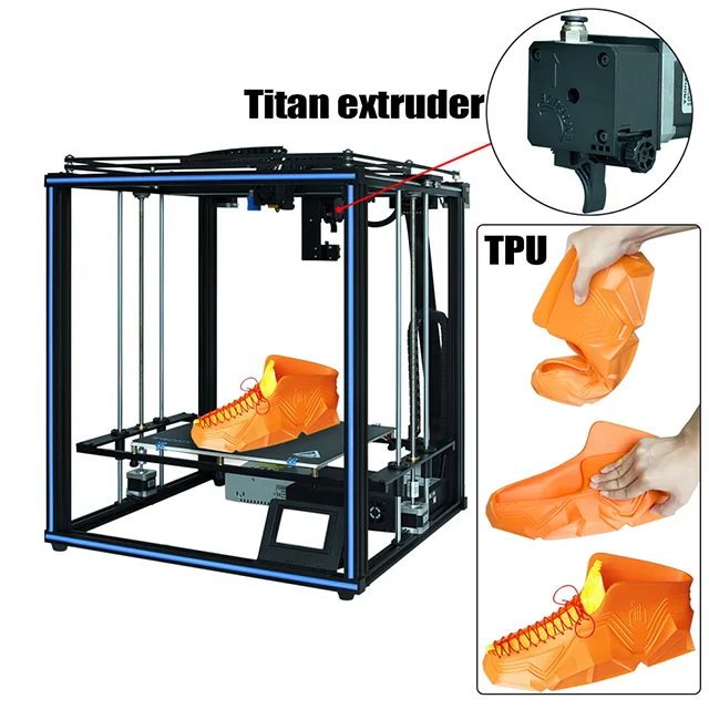 3d принтер X5SA PRO 580*645*660 мм встроенная пластина с лазерной гравировкой мощная матрица enlighting одна направляющая ЖК-дисплей