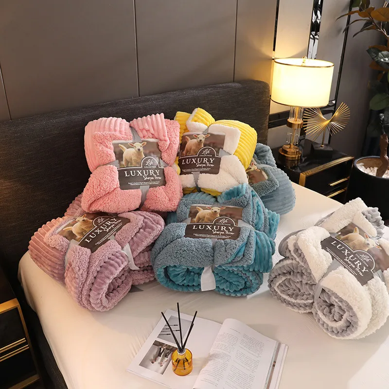 Двухслойное фланелетное одеяло для внешней торговли из шерсти ягненка