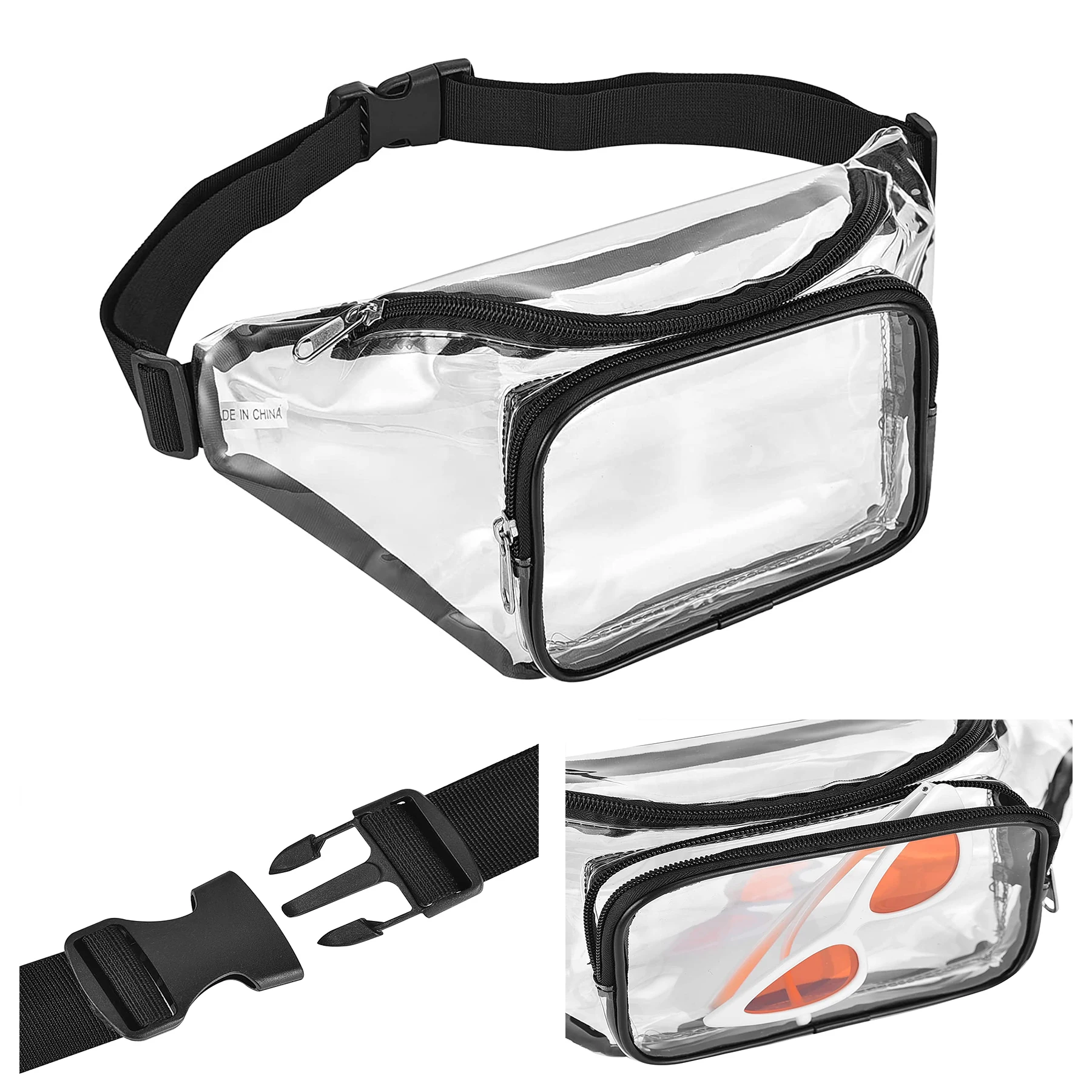 Custom Logo Printed Pvc Women Bumbag Clear Waterproof Waist Bag Phone Custom Logo Fanny Pack