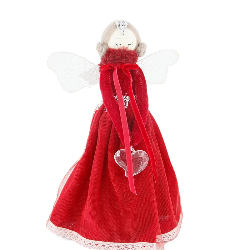 Hot Selling Red Cute Desktop Decor Garden Decoration Fairy Christmas Plush Doll (1600377380180)