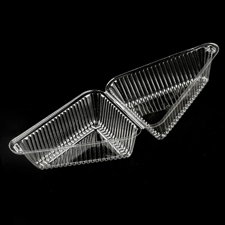 Triangle Clear Plastic Clamshell Take Out Tray  Containers for Sandwiches Salads Hamburgers
