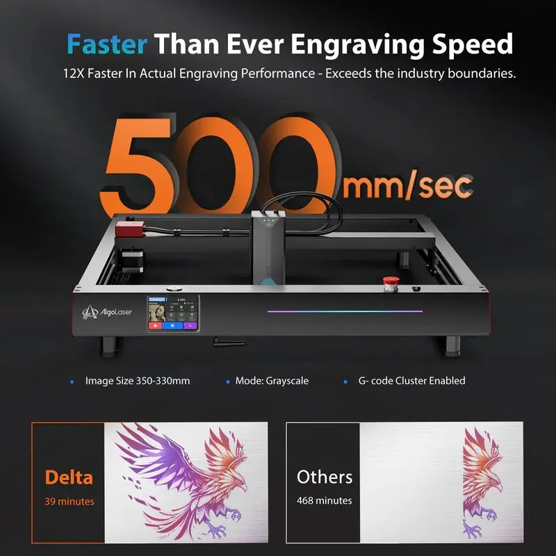 Algolaser Delta factory 440*415mm Engraving Size 0.01mm Accuracy Laser Engraver, 22 watt Laser power Small laser cutting machine