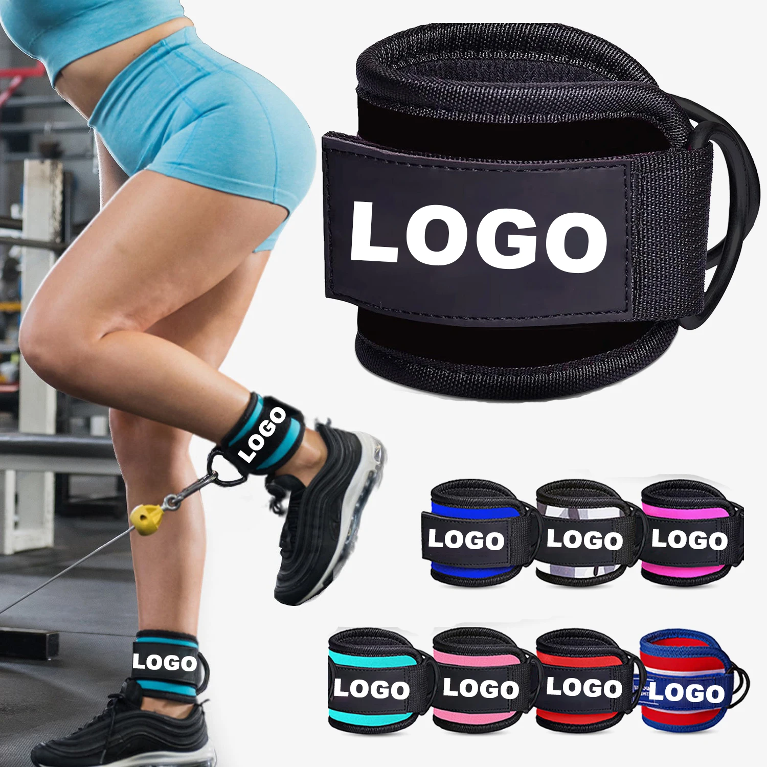 Adjustable Thigh Pulley Heavy Duty Ankle Straps Fitness Weight Workout Cable Ankle Straps For Cable Machine