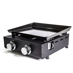 Garden 2 Burners Gas BBQ Grills LPG Plancha 5000W Beef Pork Chicken Cooking Home Hot Plate Non-stick Barbecue Tools Grills