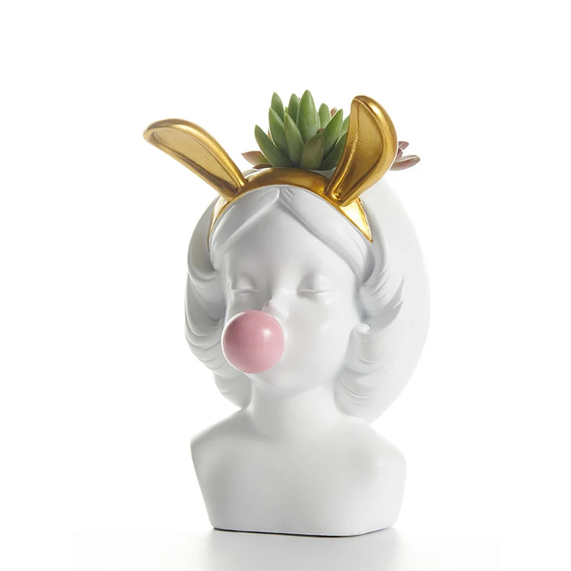
Small size bubble gum girl vase cheap home goods flower pots for sale 
