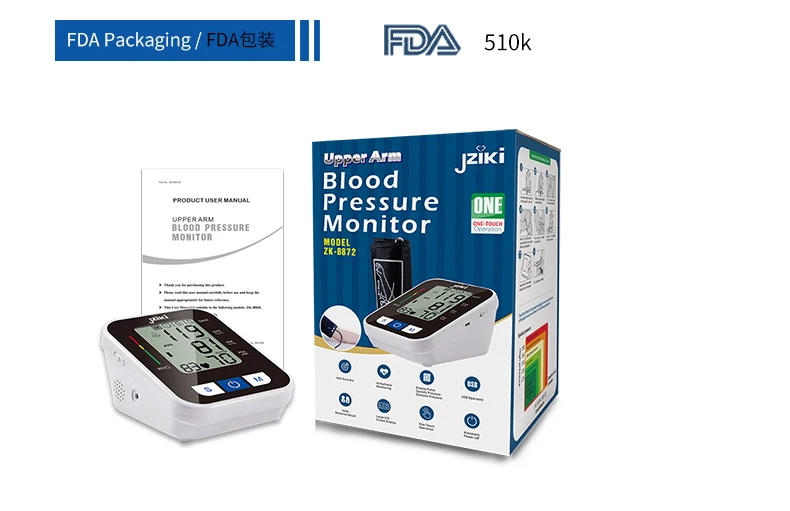 One Key Quick Response Automatic BP Apparatus Blood Pressure Measuring Tool with Impact Design