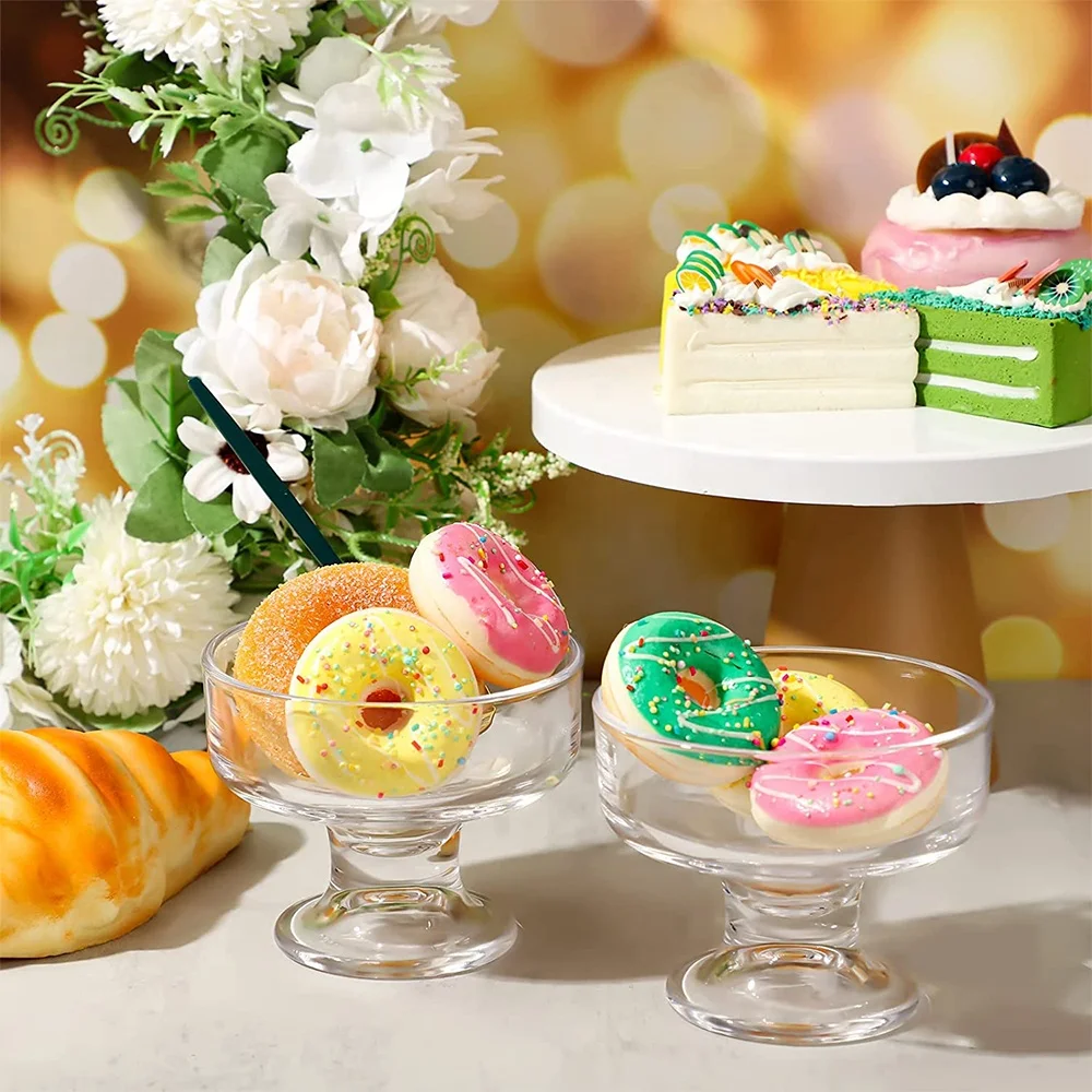 6oz Mini Dessert Glass Cup Serving Dishes Ice Cream Bowls Footed Sundae Trifle Bowl