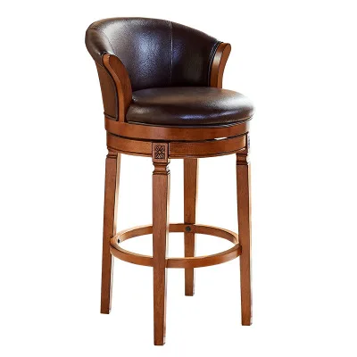 
American solid wood bar chair simple stool bar stool high stool household bar chair European manufacturers direct 