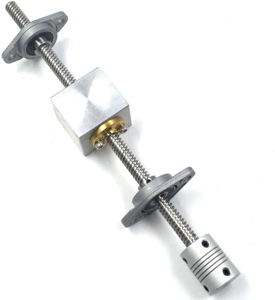 3D Printer Parts T8 Lead Screw 200/300/400/500mm Optical Axis KP08 KFL08 SCS8UU Coupling 5 * 8MM Bearing Mounting