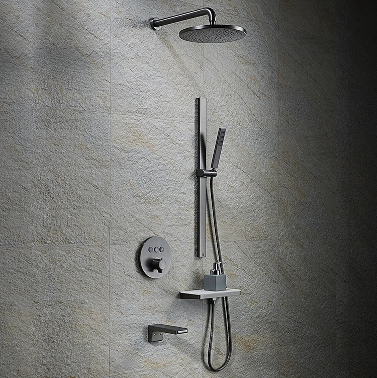 Concealed Rainfall Shower Head System Bathroom Rain Mixer Shower System Set