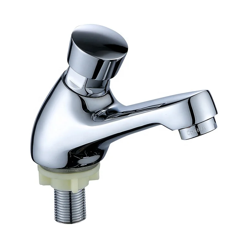 Ningbo Metalique Public Kitchen Bathroom Chrome Plated Self Closing Water Saving Time Delay Faucet Time-lapse faucet