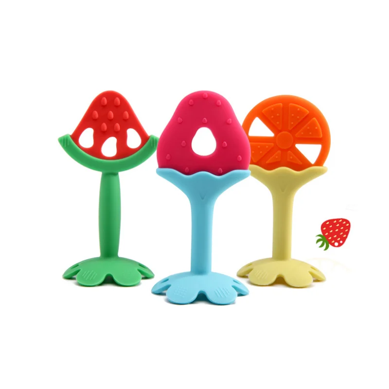 Wholesale New Bpa Free fruit  Chewabl teether Soft Food Grade silicone baby  teether toy