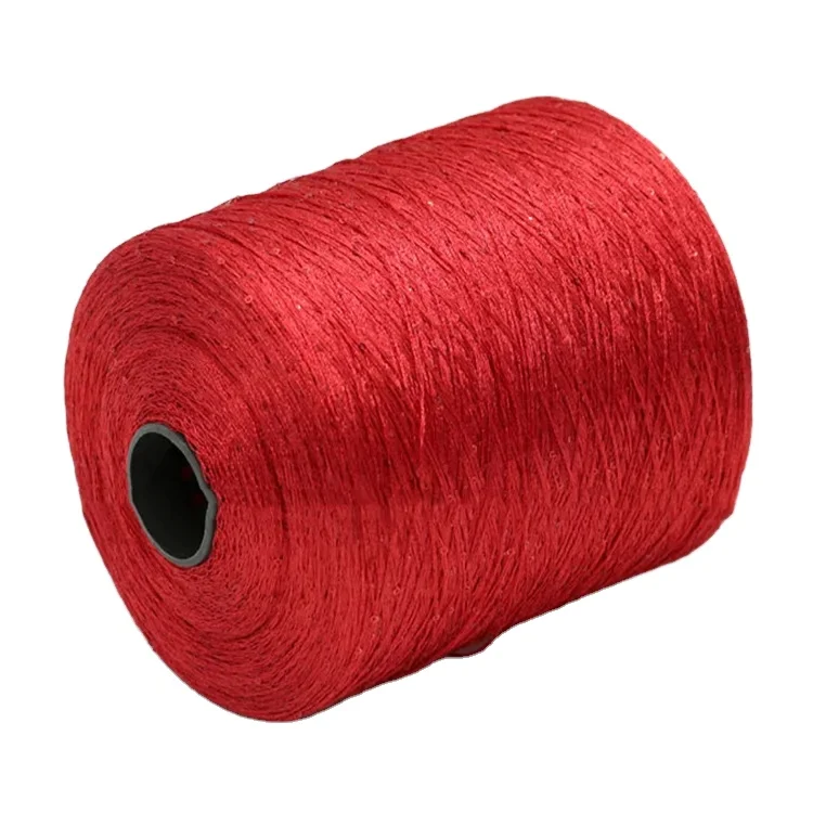 Blended Yarn Fancy Yarn High Quality Hilos Lentejuelas 4mm Rayon Sequin Yarn for Sweaters