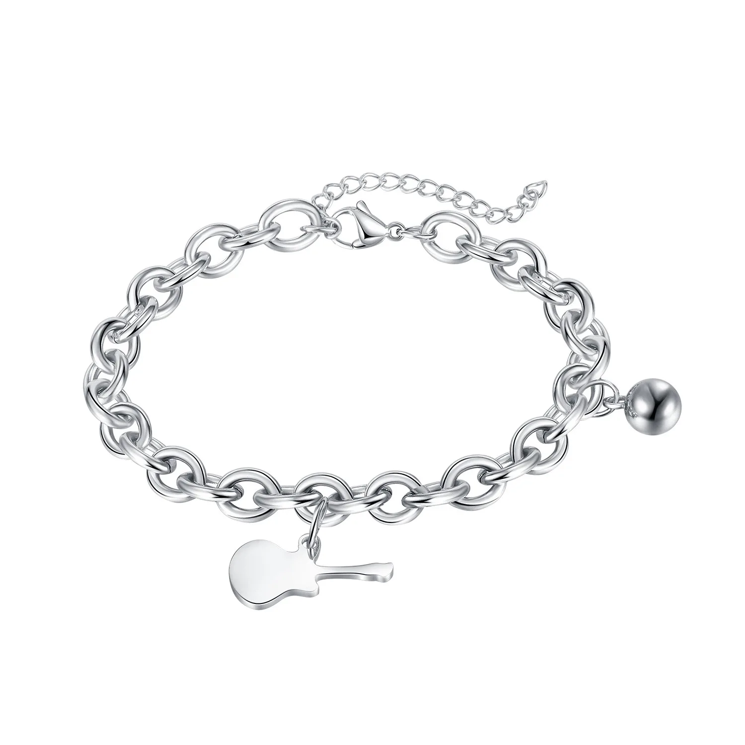 Japan and Korea fashion niche design guitar titanium steel jewelry INS cool wind trend temperament net red bracelet