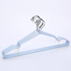 Wholesale plain seamless cheap metal wire hanger non-slip metal clothes hanger