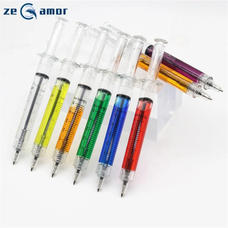 Zeamor Best Selling Liquid Promotional Items Injection Shaped Medical 5ml Syringe Ball Pen With Logo For Doctors Nurse