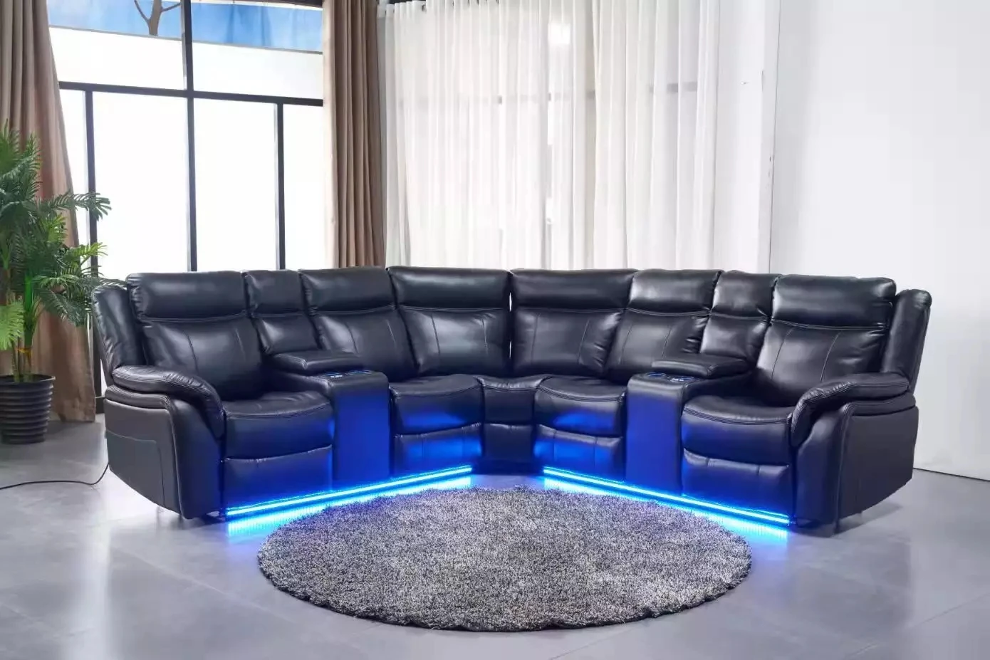 2022 Best selling sectional sofa with power recliner and LED leg