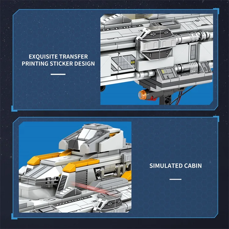 The Lagrange Series Future Warships Model Bricks B192 Heavy Attack Aircraft Building Blocks Toy Set With Lighting