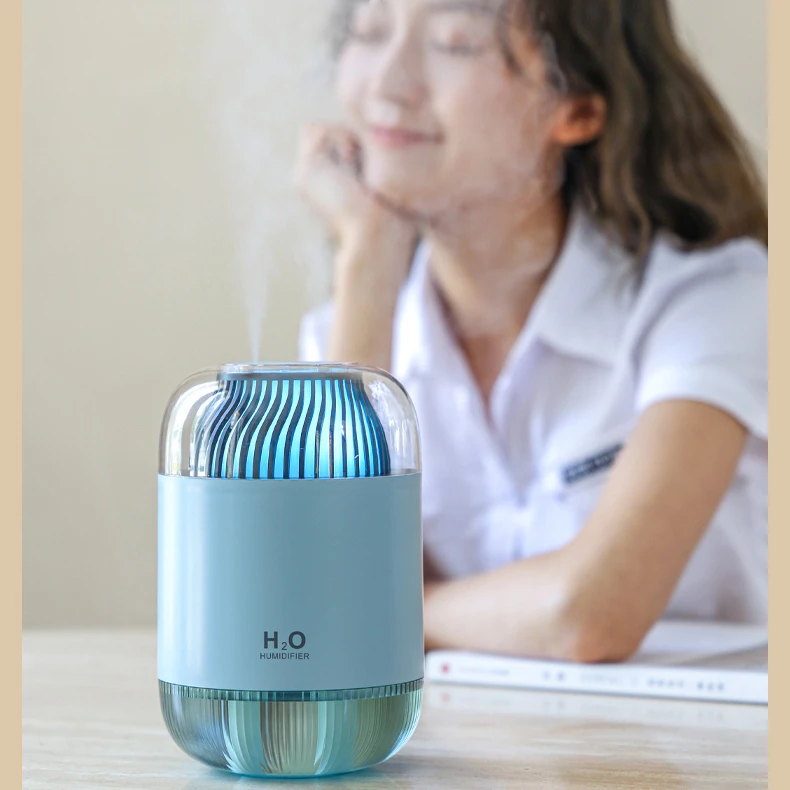 Luxury Double Jet Humidifier 1L 40-80ml/h Spray H2o Air Purifier Humidifier Mini Humidifier With Led night Light
