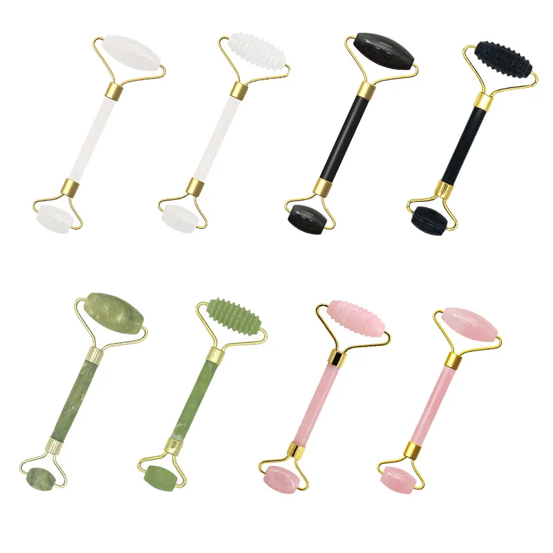 Christmas gift noise free massage  jade roller rose quartz facial roller customized face facial massager roller