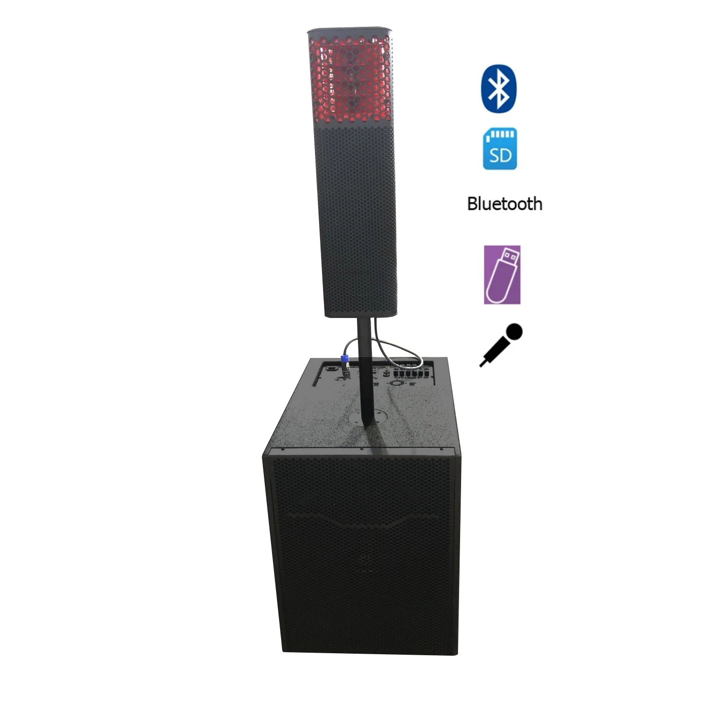 Long distance throw 6.5inch column rechargeable speakers audio system sound professional