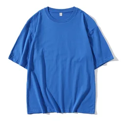 100% ring spun cotton bulk plain t shirts for printing short sleeve personality label unisex oversized t-shirt custom logo
