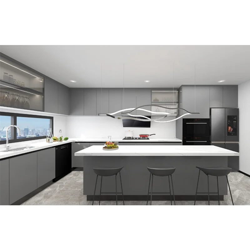 Elegant Modular Kichen Cabinet Modern Kitchen Furniture Luxury Designs for Small Kitchens in Prefab House