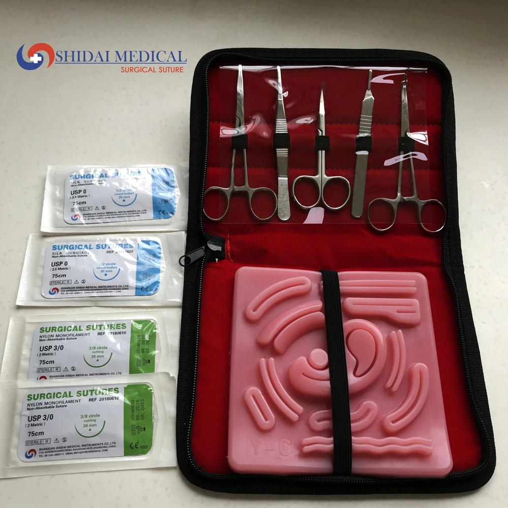 Medical Teaching 4 Layers Suture Pad Human Skin Training Model Suturing Practice Kit