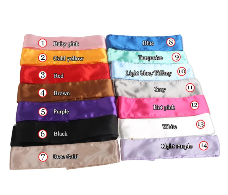 Wholesale custom sports designer hair bands Silk private label head wrap with custom logo satin hair headband