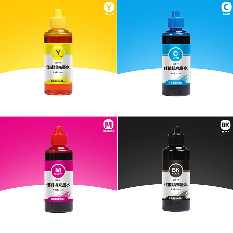 Universal Color Bulk Bottle Refill Inkjet Dye Ink For Epson For HP For Canon Printer 100ml 250ml 500ml 1000ml 1L