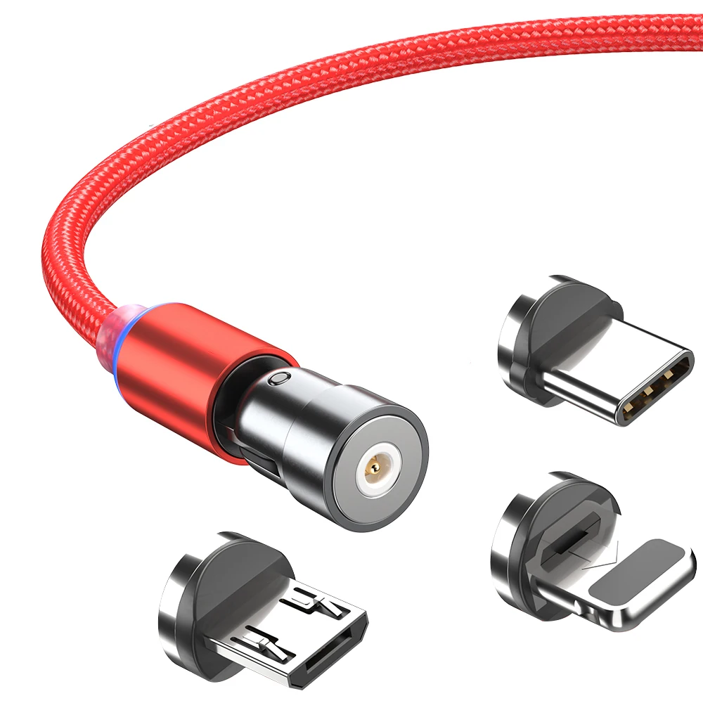  1 м 2 LED 3 в 180 360 540 градусов зарядное устройство Локоть L Форма Круглый игровой телефон зарядка Поворот Магнитный