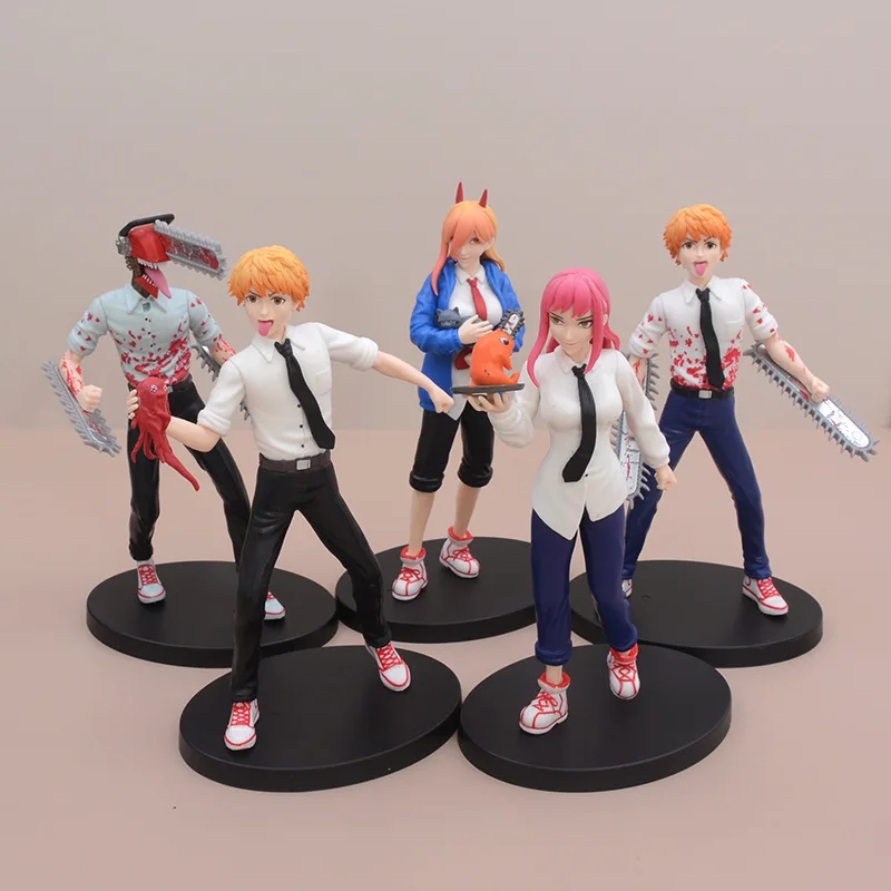 5 Styles the chainsaw man figuras japanese anime toys Makima Pochita Denji Power figure action