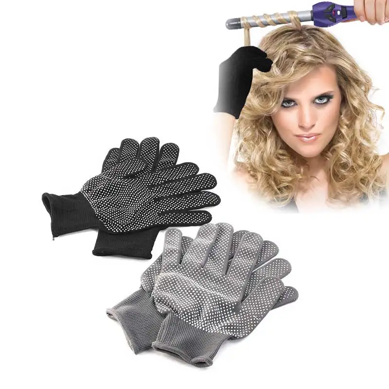 Black Color High Heat Resistant Glove Use For Hair Styling Tools hair curler Flat Iron and Curling Wand