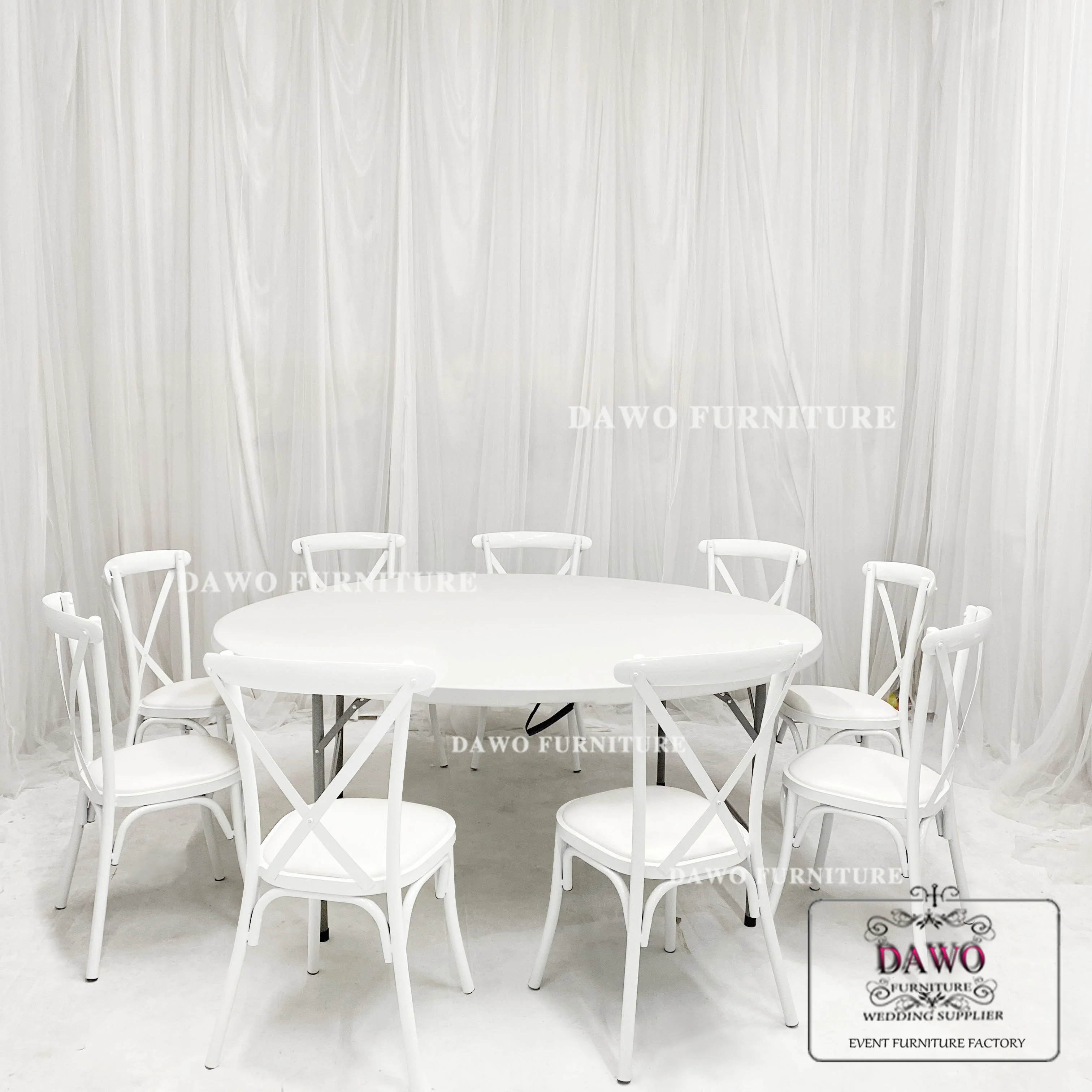 Уличная складная мебель для сада кемпинга белый пластиковый большой круглый стол и