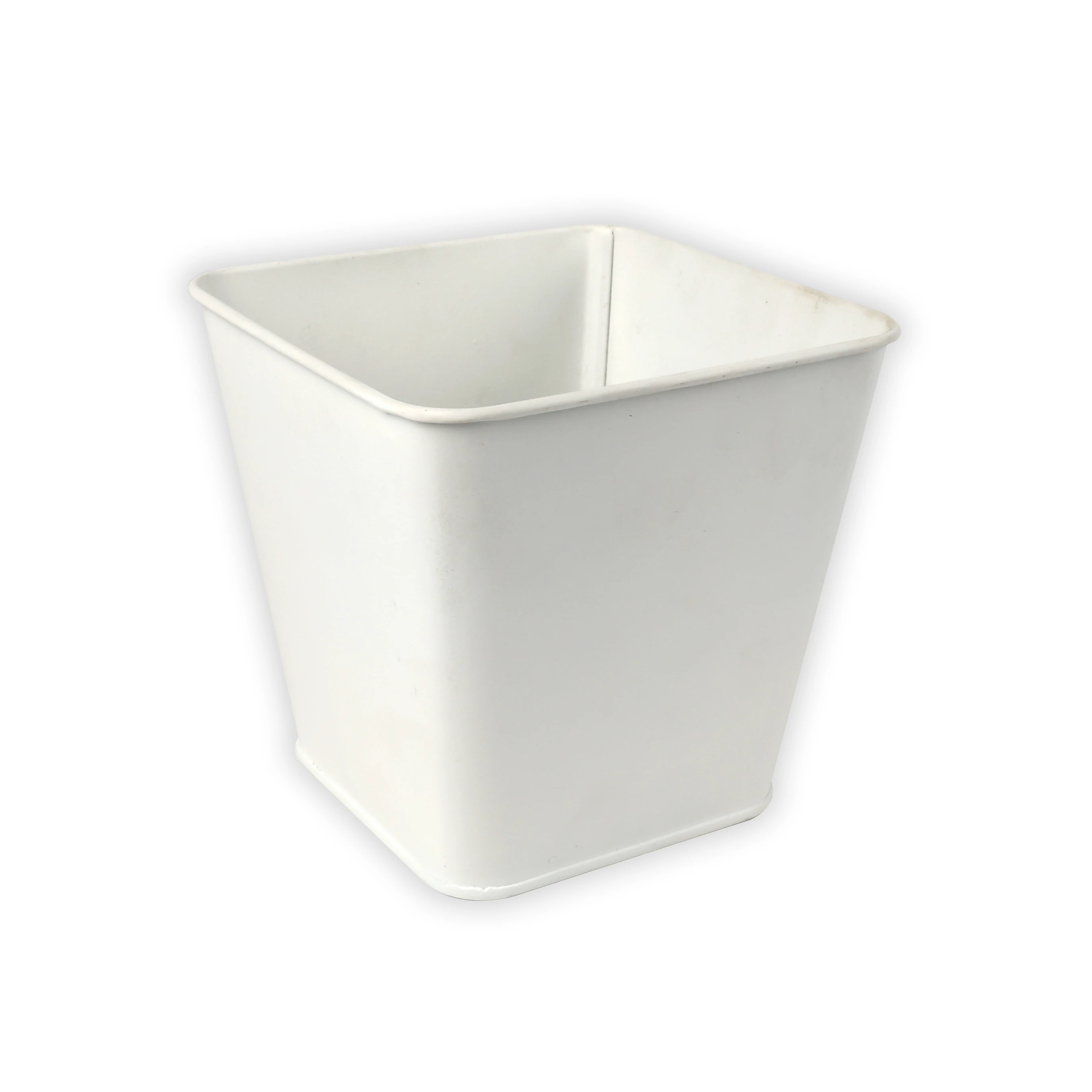 European Minimalist Style Pure White Square Metal Small Flower Pots for Garden House Decoration container packing/giftpacking