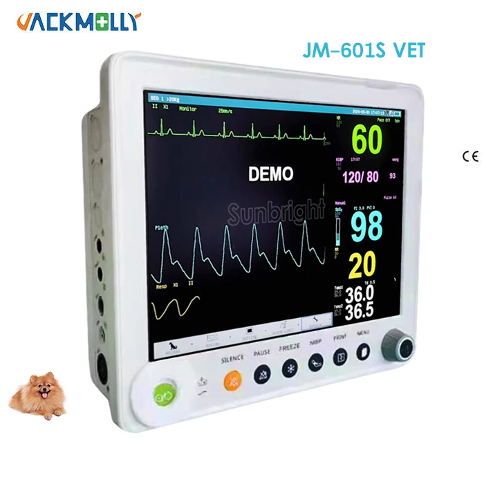 JM-601S Handheld 12 inch multi parameter vital sign monitor vet monitor