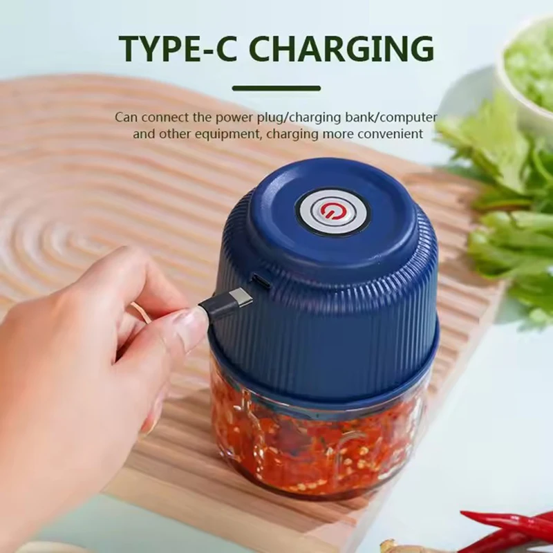 Mini Wireless Electric Garlic Pounder Garlic Press Machine Household Food Masher