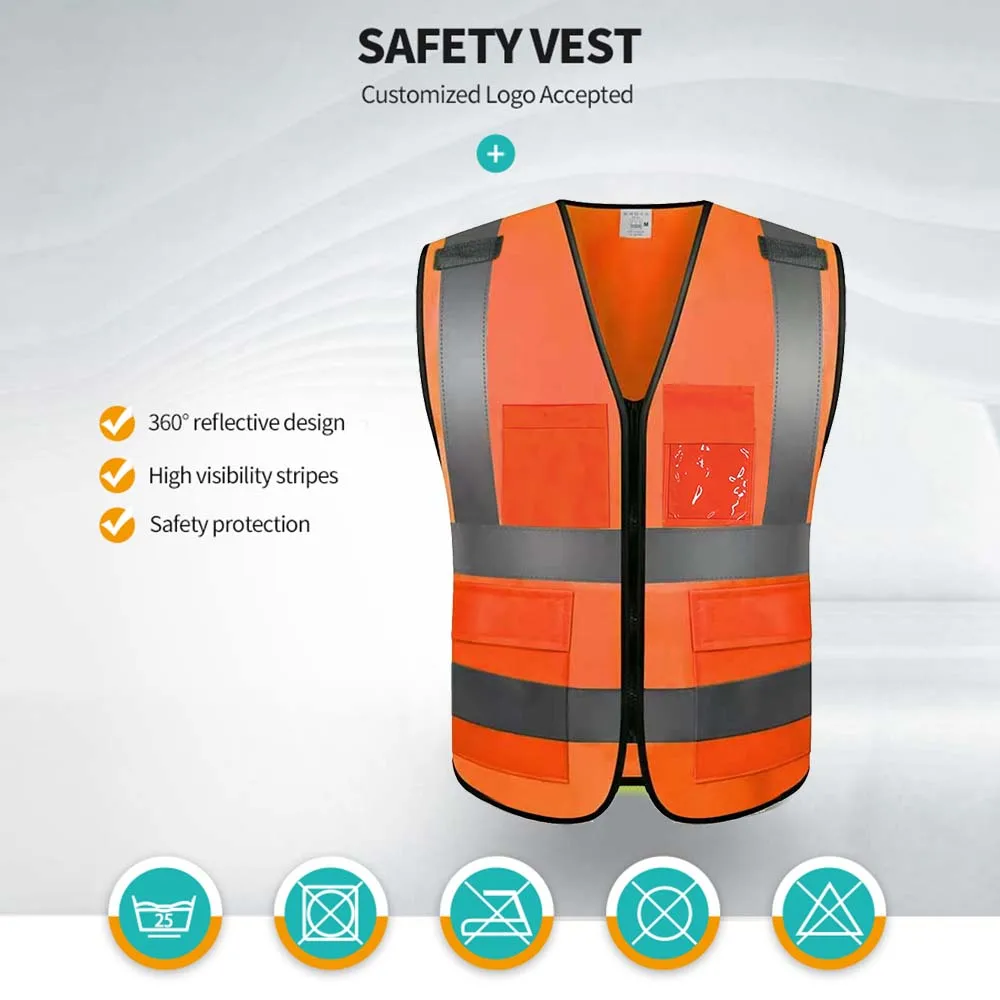 HCSP Reflective Strips Light Color Wholesale Zipper Closure Safety Vest Morocco