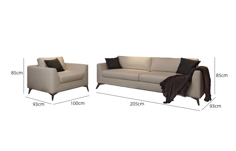 Wholesale Family Room Furniture Minimalist Leisure Sofa White Leather Couch