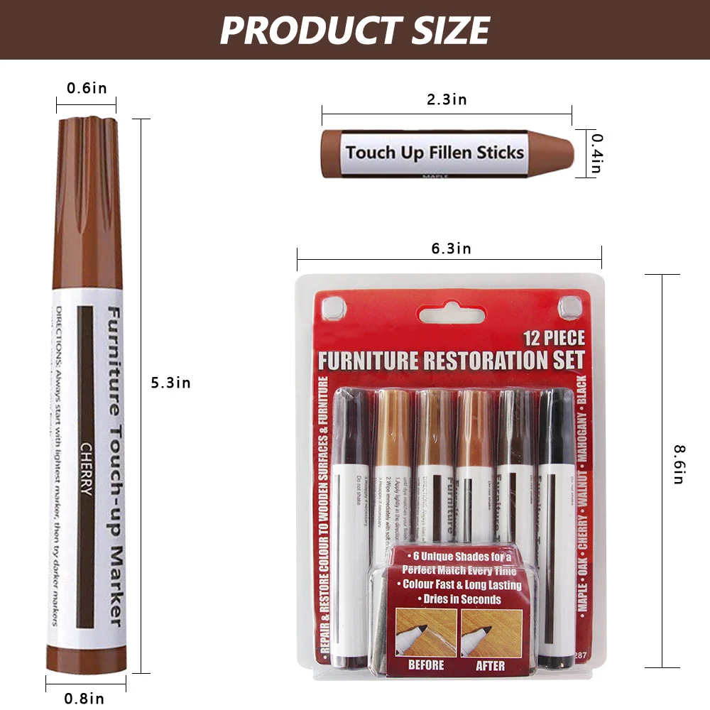 Furniture Repair Wood Cabinet Floor Touch Up Markers Scratch Filler Remover
