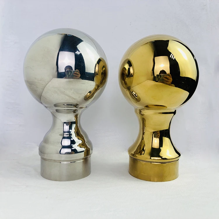 Punching Handrail Top Decorative Round Hollow Pipe Ball Hardware Fittings For Balustrade Staircase