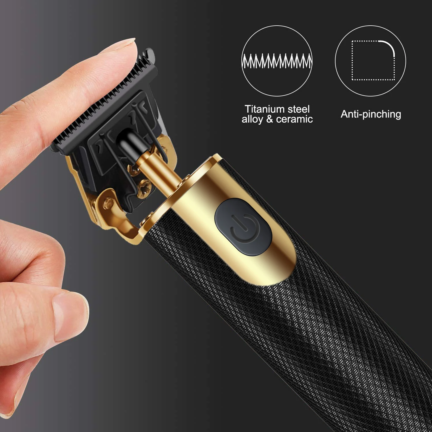 
Stainless Steel T blade Beard Trimmer for Men Hair Clippers Detail Shaver Rechargeable 0mm baldheaded hair clipper 