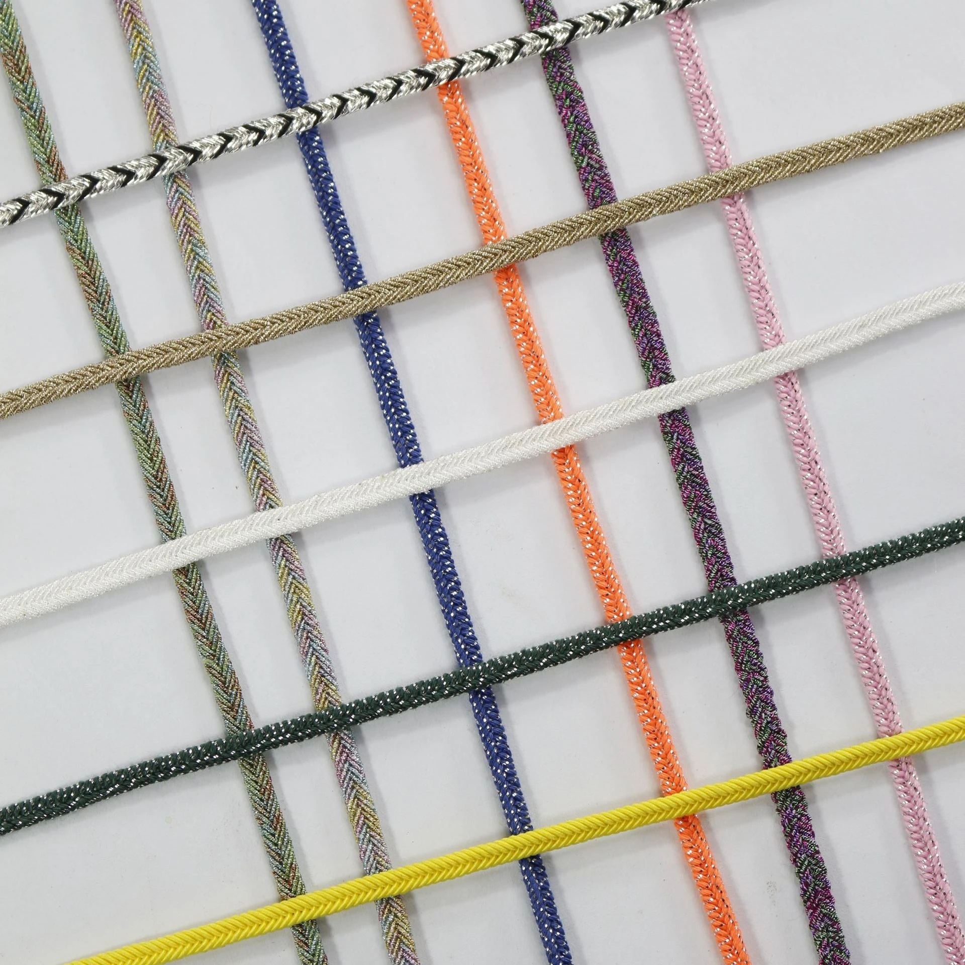 Wholesale High Quality 4mm Wholesale Metallic Braid String Soutache Braided Cord